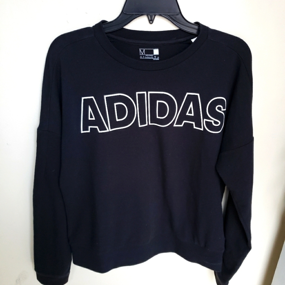 Adidas lightweight sweatshirt, block letters, Sz M.